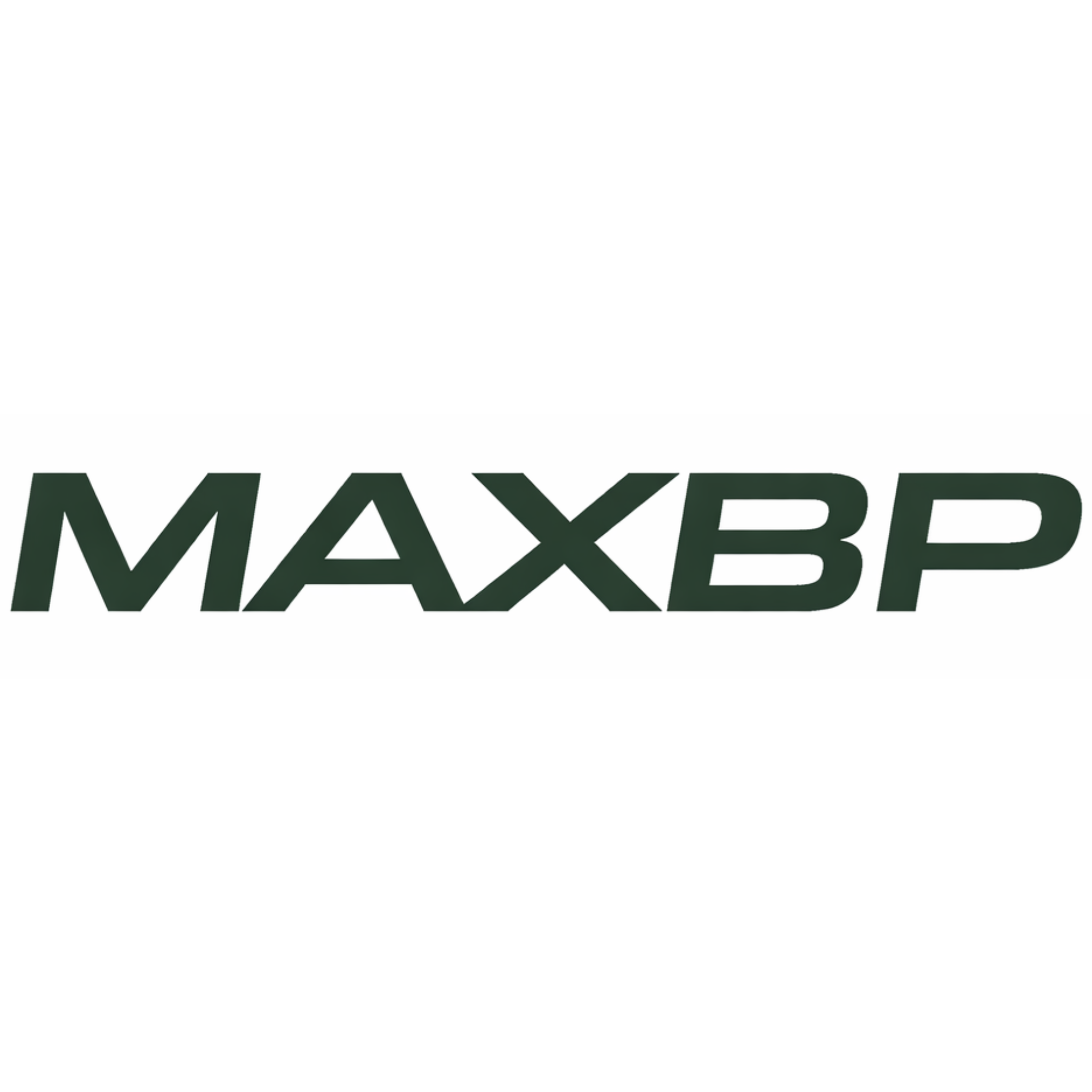 MAXBP logo in dark green uppercase lettering on a white background.
