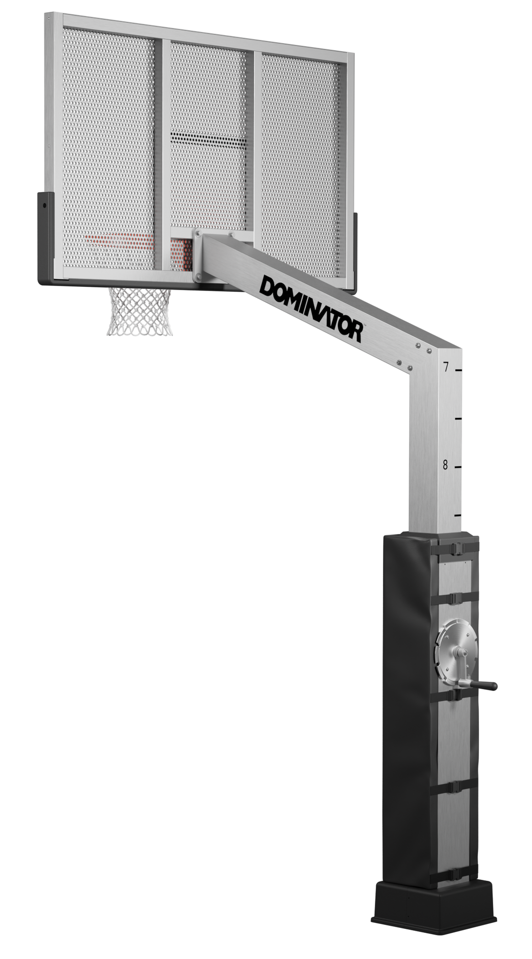 Dominator Pro 72″ Basketball Hoop - Perforated Aluminum Backboard, In