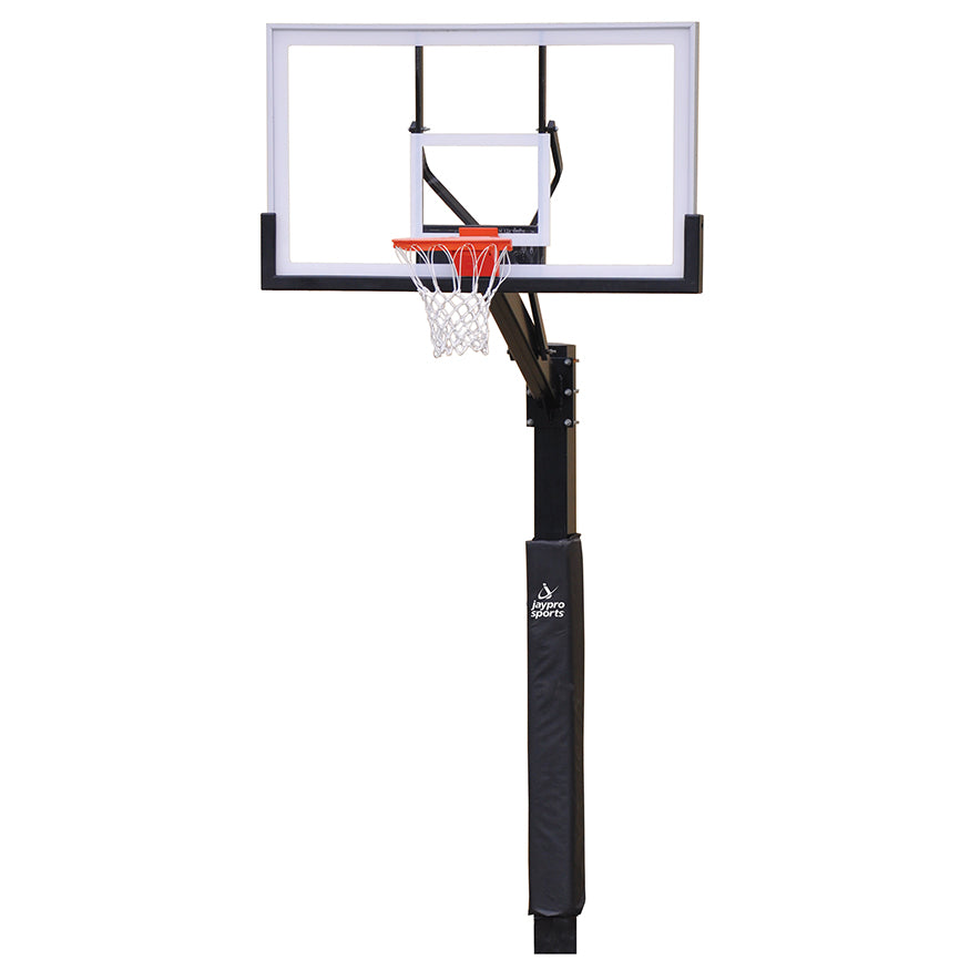 400-AC-FG - Basketball System - The Church Yard - (4 in. Sq. Pole with 40 in. in.Play Safe in. Area) - 48 in. Acrylic Backboard, Flex Goal, and Edge/Protector Padding - Image 1