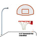 455-FABT-SR - Basketball System - Gooseneck (3-1/2 in. Pole with 36 in. Offset) - 54 in. Aluminum Fan - Single Rim Goal (Galvanized) - Image 1