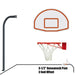 455-FABT-SR-BK - Basketball System - Gooseneck (3-1/2 in. Pole with 36 in. Offset) - 54 in. Aluminum Fan - Single Rim Goal (Black) - Image 1