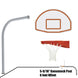 656-FABT-UG - Basketball System - Gooseneck (5-9/16 in. Pole with 6 ft. Offset) - 54 in. Aluminum Fan Backboard - Playground Goal - Image 1