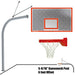 656-PERF-UB - Basketball System - Gooseneck (5-9/16 in. Pole with 6 ft. Offset) - 72 in. Perforated Steel Backboard - Playground Breakaway Goal - Image 1