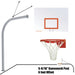 656-ST-FR - Basketball System - Gooseneck (5-9/16 in. Pole with 6 ft. Offset) - 60 in. Steel Backboard - Flex Rim Goal - Image 1