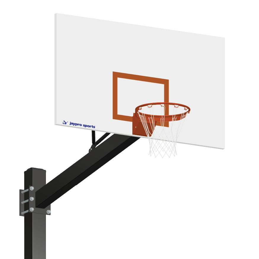770-RS-FR - Basketball System - Titan  (Powder Coated) Black (6 in. x 6 in. Pole with 6 ft. Offset) - 72 in. Steel Backboard - Flex Rim Goal - Image 1
