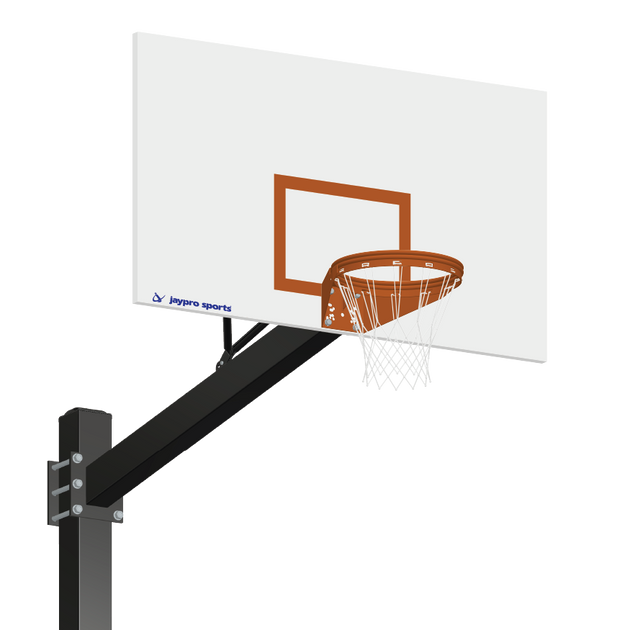 770-RS-UG - Basketball System - Titan  (Powder Coated) Black (6 in. x 6 in. Pole with 6 ft. Offset) - 72 in. Steel Backboard - Playground Goal - Image 1