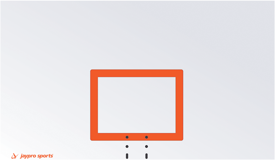 JayPro Sports Basketball System - Straight Post (5-9/16 in. Pole with 6 ft. Offset) - 72 in. Steel Backboard - Playground Breakaway Goal