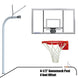 996-AC-FR - Basketball System - Gooseneck (4-1/2 in. Pole with 4 ft. Offset) - 72 in. Acrylic Board - Flex Rim Goal - Image 1