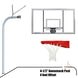 996-AC-UG - Basketball System - Gooseneck (4-1/2 in. Pole with 4 ft. Offset) - 72 in. Acrylic Board - Playground Goal - Image 1