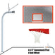 996-PERF-UG - Basketball System - Gooseneck (4-1/2 in. Pole with 4 ft. Offset) - 72 in. Perforated Steel Board - Playground Goal - Image 1