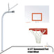 996-ST-FR - Basketball System - Gooseneck (4-1/2 in. Pole with 4 ft. Offset) - 60 in. Steel Board - Flex Rim Goal - Image 1