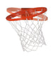 Bison breakaway basketball rim on T-REX Americana manual system showing 180-degree flex detail