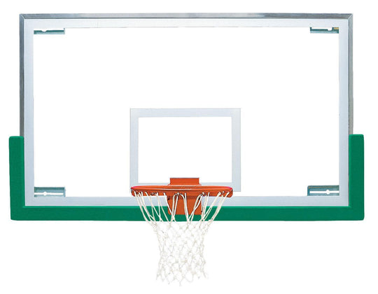 Bison 42 by 72 inch unbreakable short glass basketball backboard front face showing shooter square