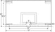 Bison 42 by 72 inch unbreakable short glass backboard rear view showing mounting bracket and frame