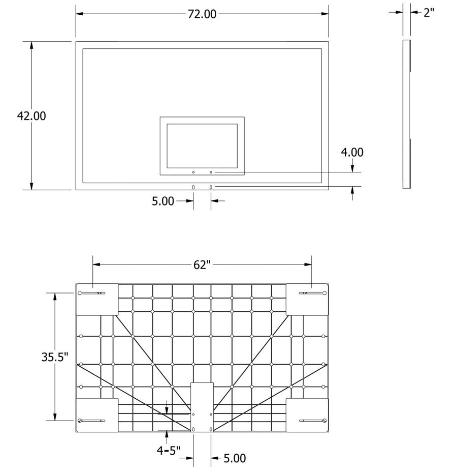 Bison Molded Rectangular Backboard