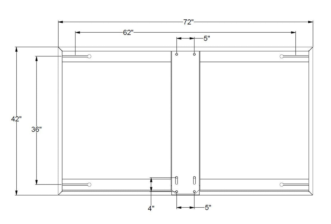 Bison 42" x 72" Rectangular Steel Backboard