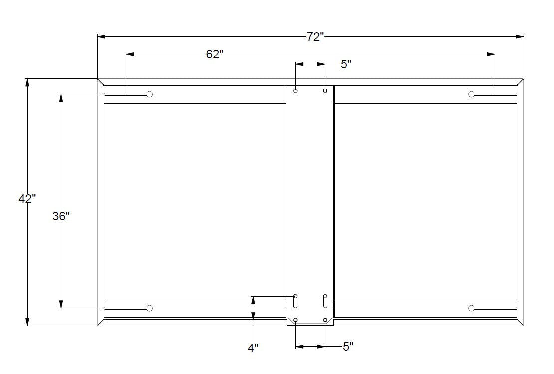 Bison 42" x 72" Rectangular Steel Backboard