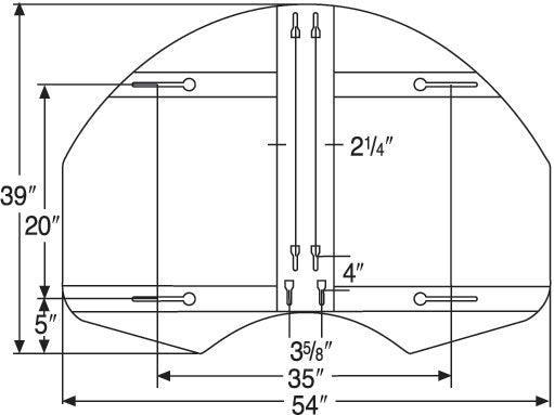 Bison 39" x 54" Ruff Play Rear Mount Steel Playground Backboard