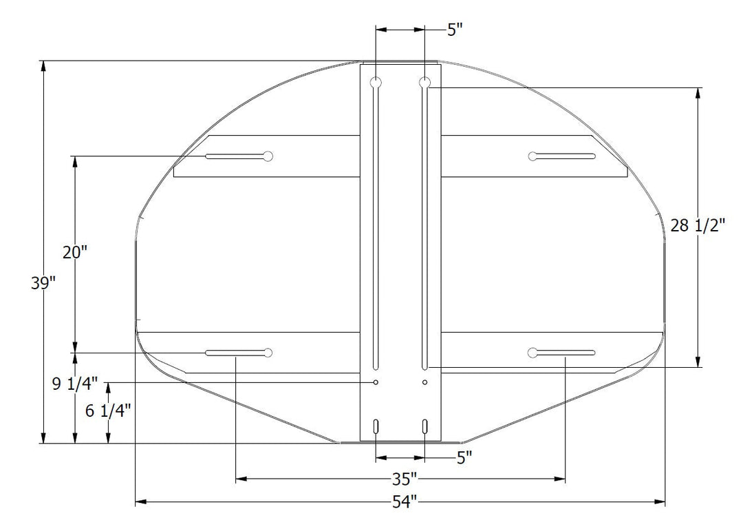 Bison 39" x 54" Dura Steel Fan-Shaped Playground Backboard