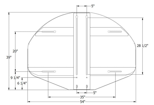 Bison 39" x 54" Dura Steel Fan-Shaped Playground Backboard