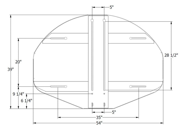 Bison 39" x 54" Dura Steel Fan-Shaped Playground Backboard