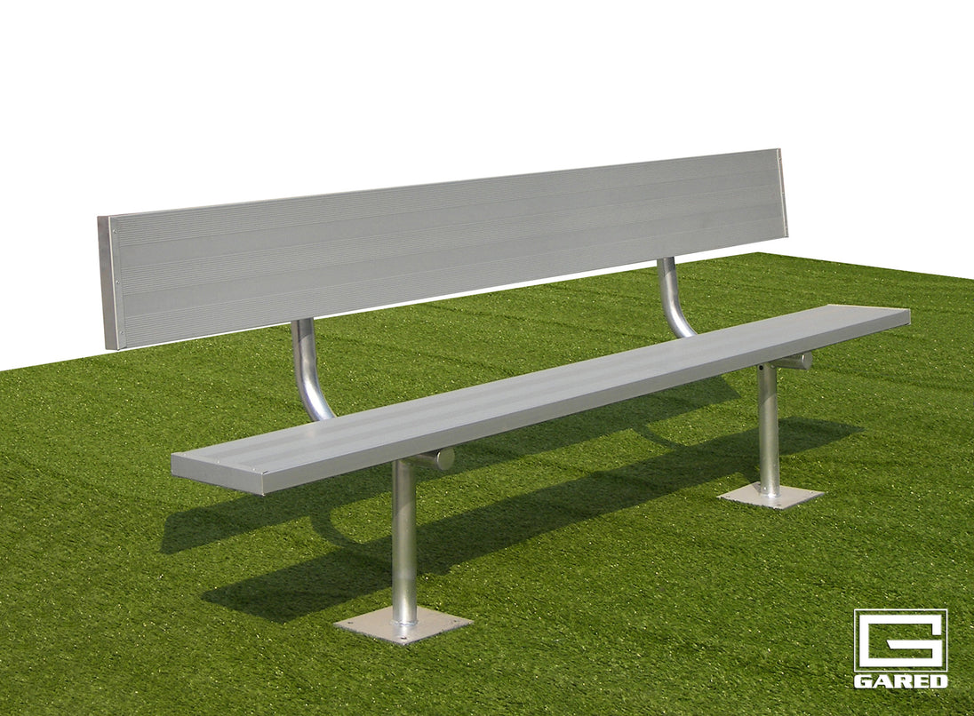 Gared Spectator 27' Surface Mount Bench with Back