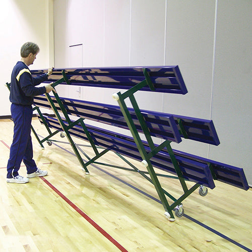JayPro Sports Bleacher - 15 ft. (2 Row - Single Foot Plank) - Tip & Roll  (Powder Coated)