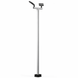 Tall metal stand with two cameras on a white background
