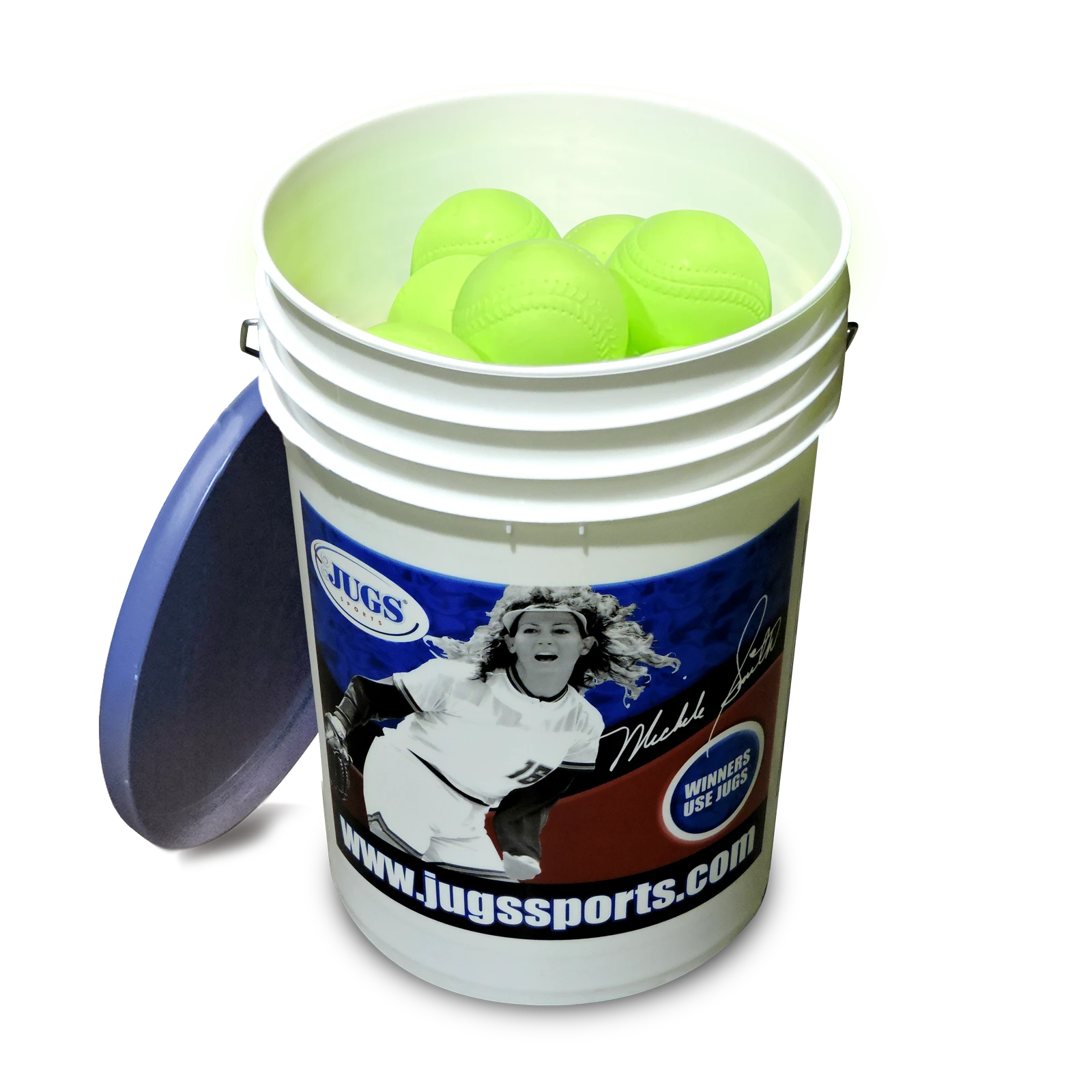 Jugs Sports Bucket of JUGS Realistic-Seam Sting-Free Softballs