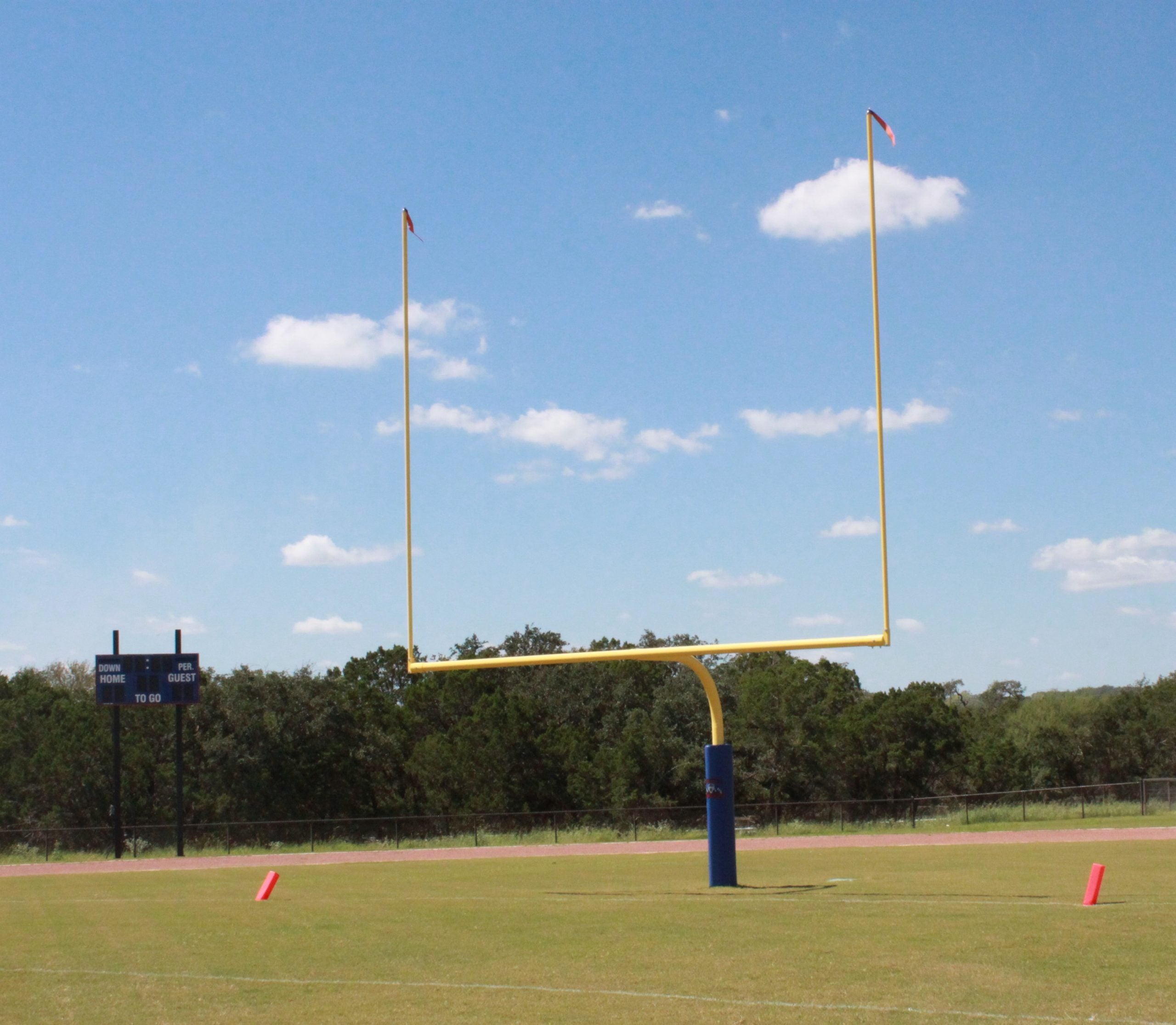 Gared High School 5-9/16" O.D. Yellow Football Goalpost, Surface Mount