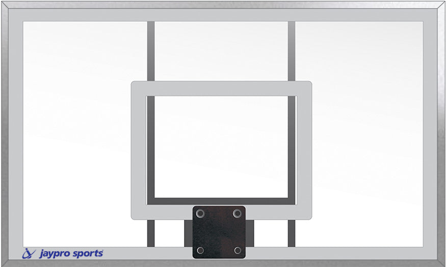 JayPro Sports Basketball Backstop - Wall-Mounted - Shooting Station - Adjustable Height (Indoor/Outdoor) - (60 in.W x 36 in.H) - Glass Backboard, Flex Goal, Edge/Protector Padding
