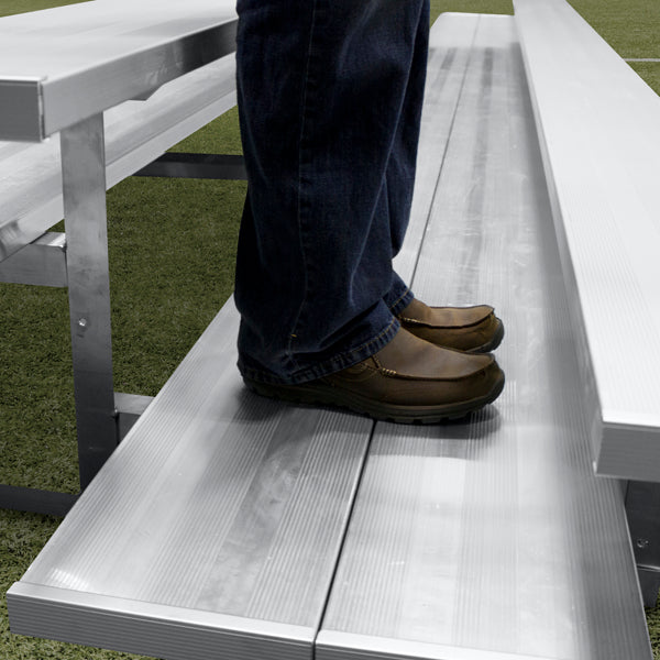 Gared Spectator Stationary 15' Bleacher, 3 Row, Double Foot Plank