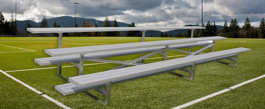 Gared Spectator Stationary 15' Low Rise Bleacher, 3 Row