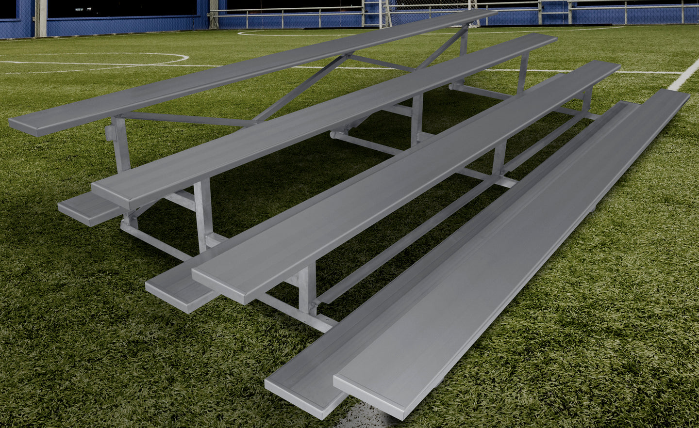 Gared Spectator Stationary 7' 6" Low Rise Bleacher, 4 Row