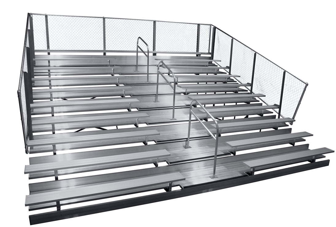 Gared Spectator Stationary 27' Bleacher with Aisle, 10 Row