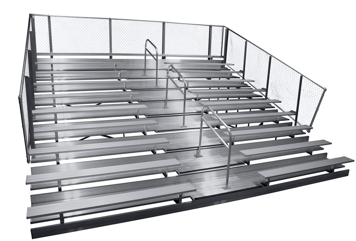 Gared Spectator Stationary 27' Bleacher with Aisle, 10 Row