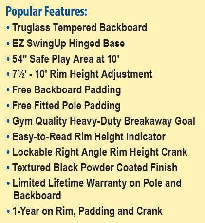 Bison HangTime 6" Adjustable Height Basketball Systems