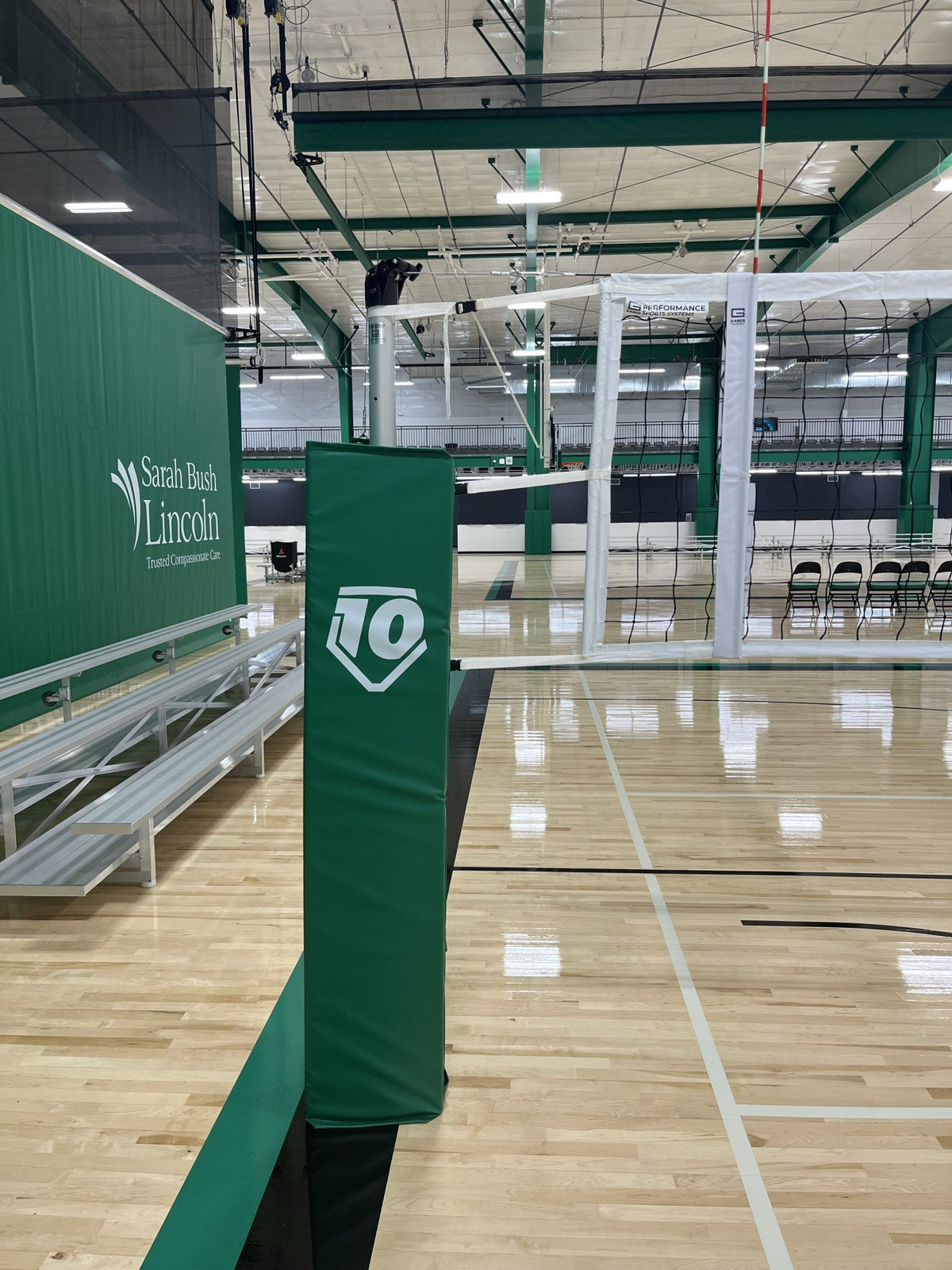 Gared RALLYLINE 3 1/2" OD Scholastic Telescopic One-Court Volleyball System, Less Floor Sleeves and Covers