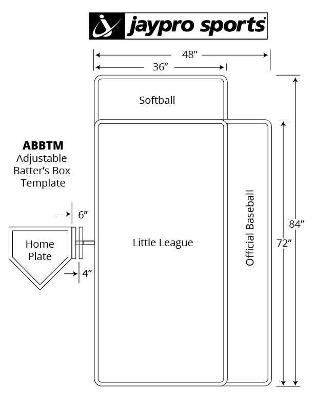 JayPro Sports Batter's Box Template - Adjustable