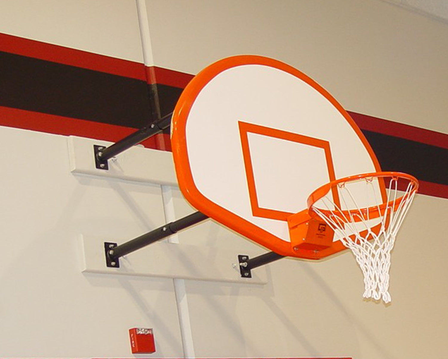 Gared Corner Mount Stationary Wall Mount Package - Fan-Shape Steel Backboard, Rim & Padding, 3′–4′
