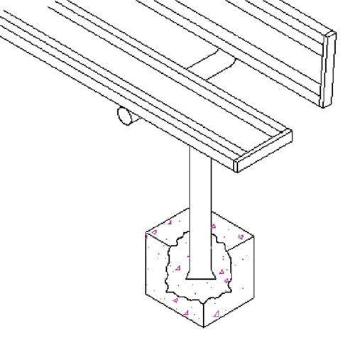 JayPro Sports Player Bench - 7-1/2 ft. - In-Ground