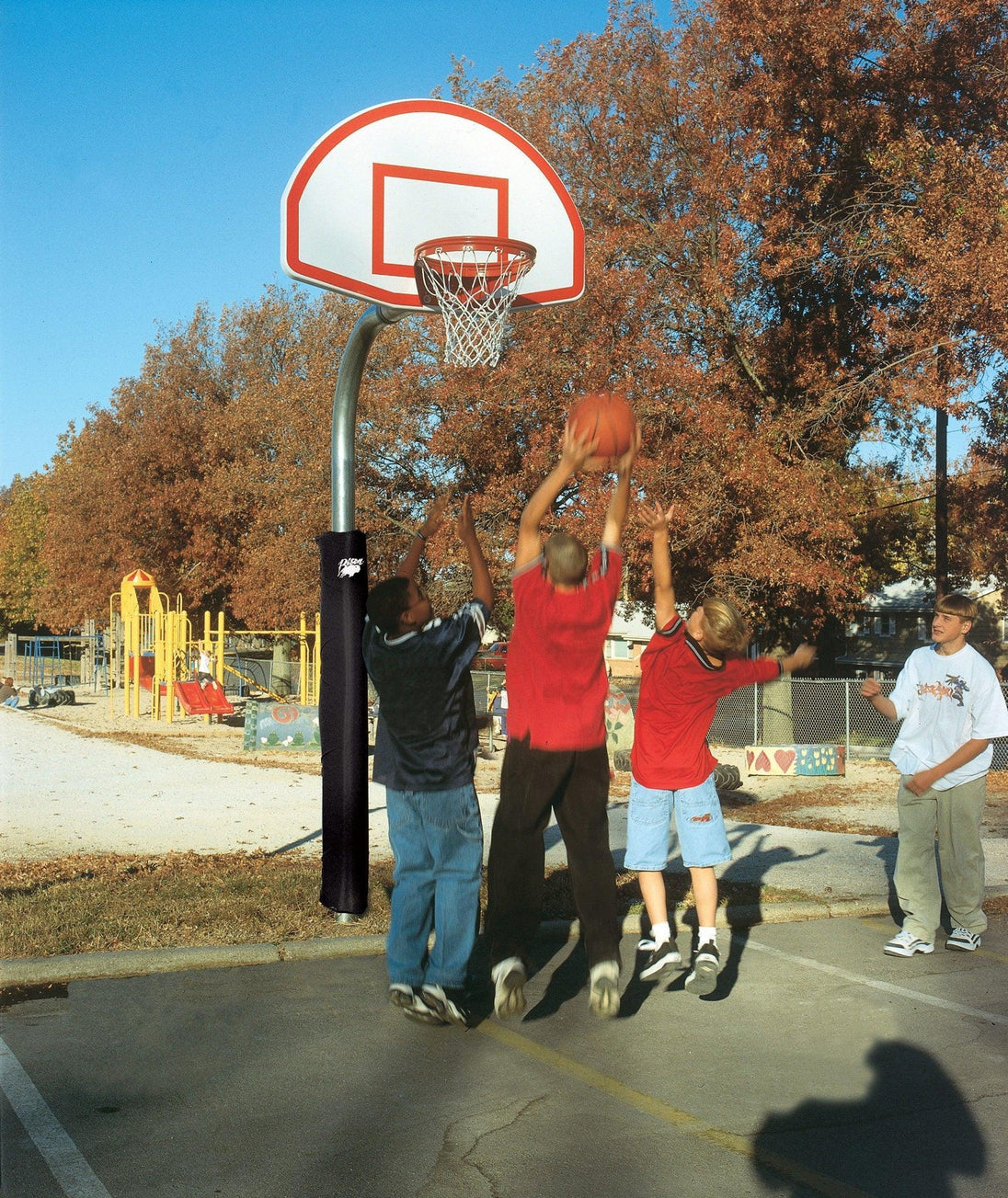 Bison 4-1/2" Heavy Duty Finished Aluminum Fan Playground Basketball System