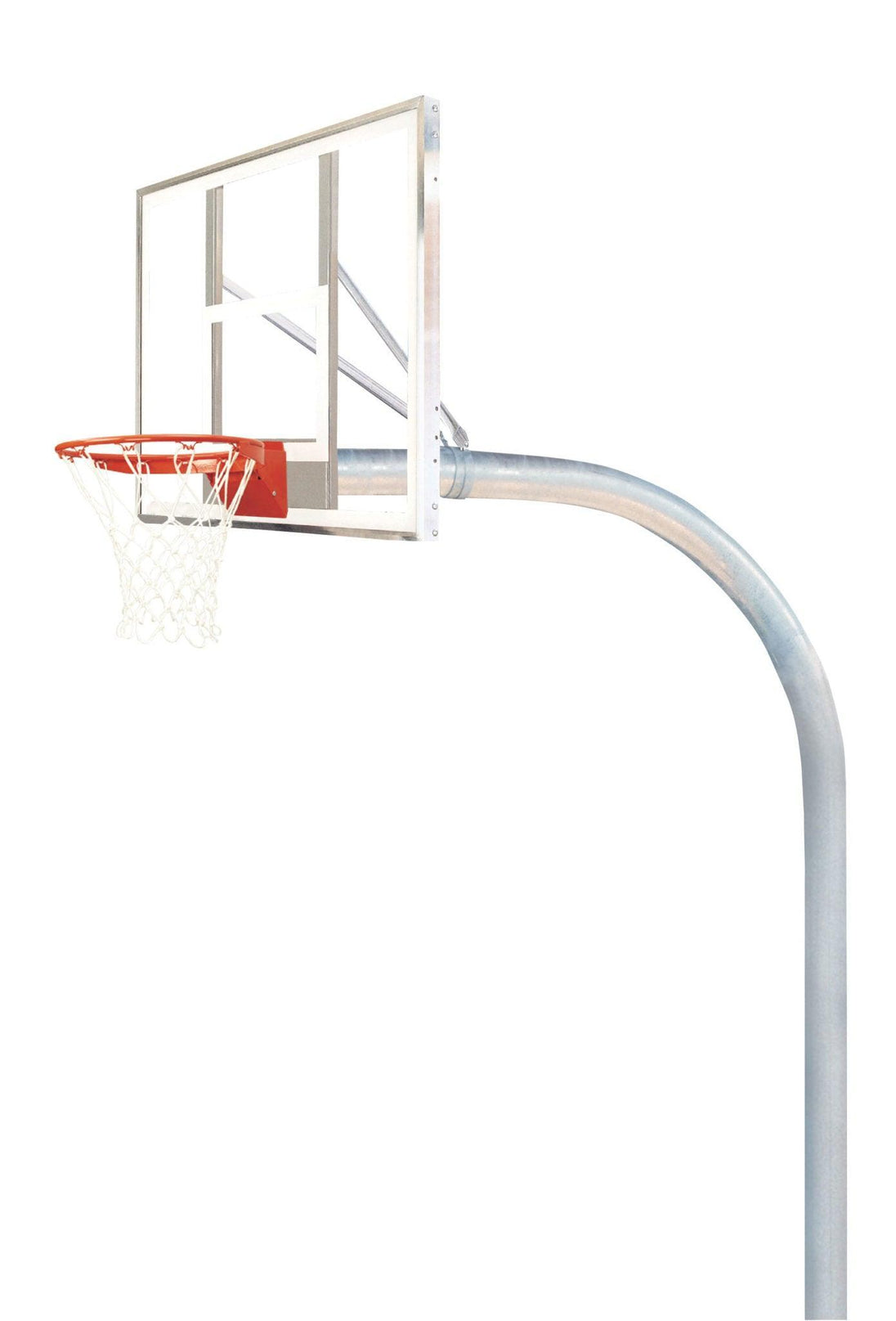 Bison 5-9/16" Mega Duty Unbreakable Polycarbonate 54" x 42" Rectangular Playground Basketball System