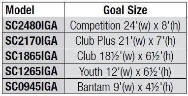 Bison ShootOut 4" Square Aluminum Permanent/Semi Permanent Soccer Goals
