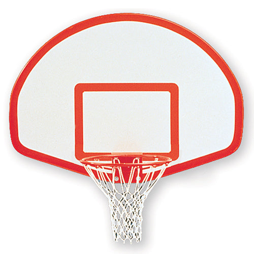 JayPro Sports Basketball System - Straight Post (4-1/2 in. Pole with 4 ft. Offset) - 36 in. Aluminum Fan Backboard - Playground Breakaway Goal