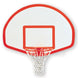 JayPro Sports Basketball System - Straight Post (4-1/2 in. Pole with 4 ft. Offset) - 36 in. Aluminum Fan Backboard - Playground Breakaway Goal