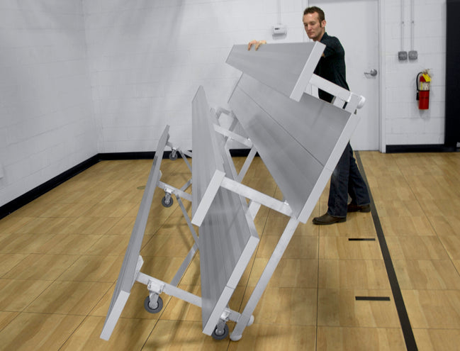 Gared Spectator Tip n' Roll 7' 6" Bleacher, 2 Row, Double Foot Plank