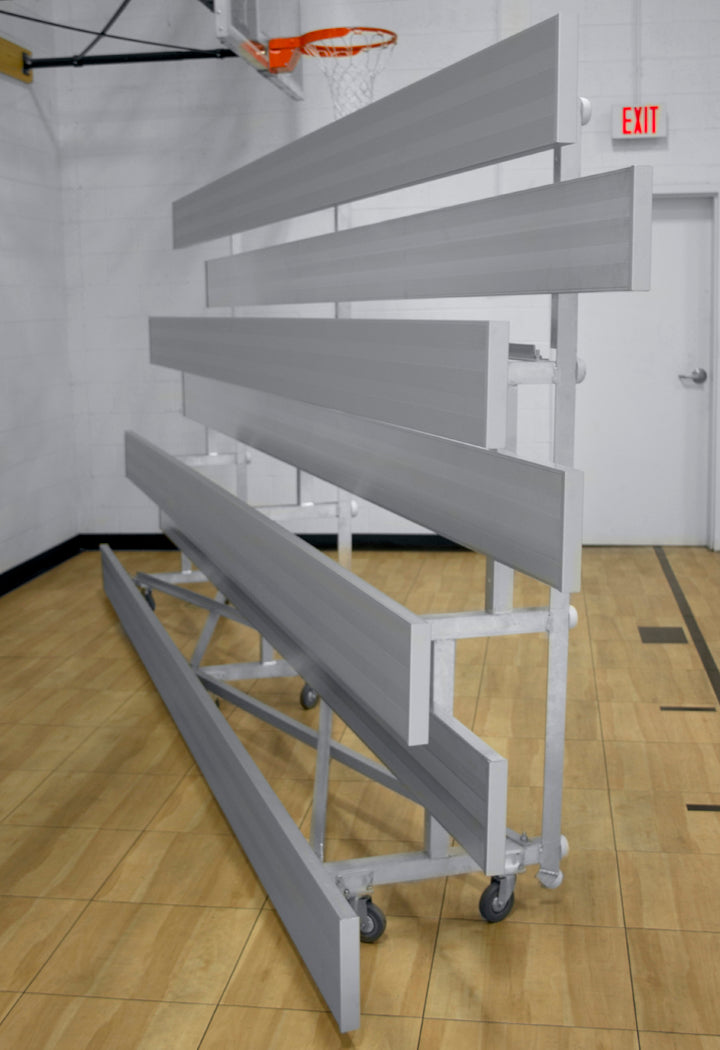 Gared Spectator Tip n' Roll 7' 6" Low Rise Bleacher, 4 Row