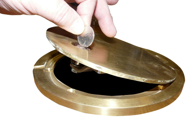 Bison Lockable Hinged Brass Floor Socket Cover Plate Only