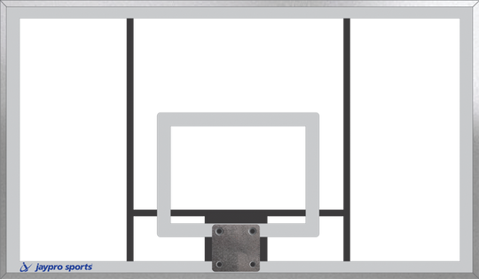 996-AC-UG - Basketball System - Gooseneck (4-1/2 in. Pole with 4 ft. Offset) - 72 in. Acrylic Board - Playground Goal - Image 2